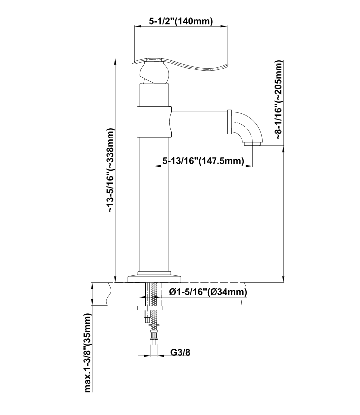 Single lever basin mixer-High 2143500