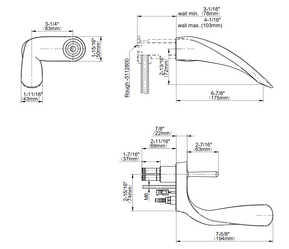 Wallmounted basin mixer Mechanical 5102600